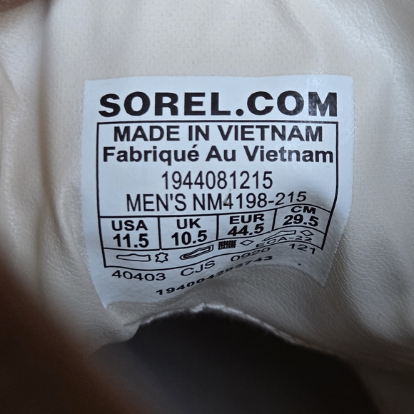 SOREL Caribou Mod Waterproof Leather Chukka Mens Boots Size 11.5 - Picture 8 of 8